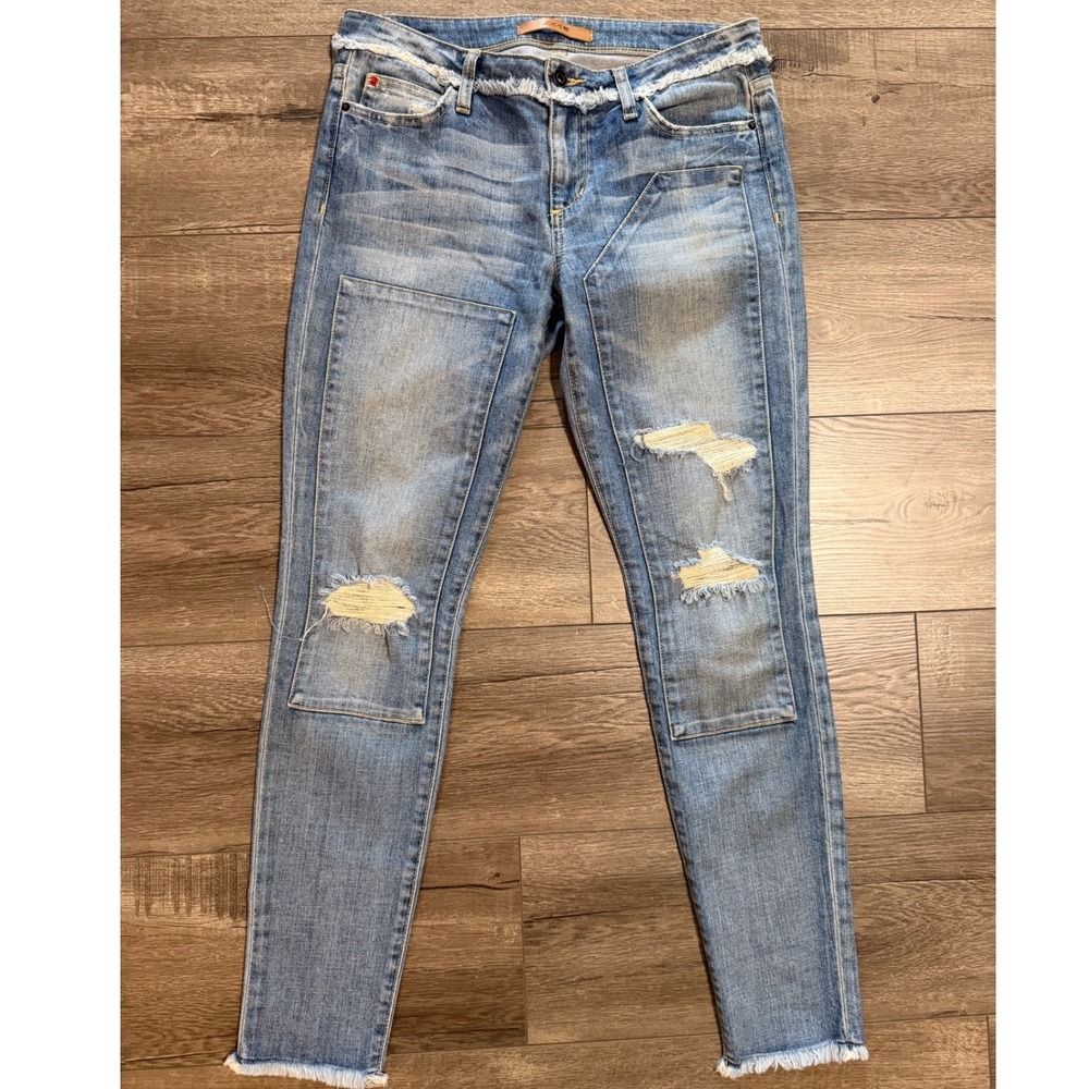 JOES JEANS The Finn Ankle Skinny Jeans Womens‎ 27 Distressed Light Wash Raw Hem